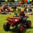 thumbnail image 4 of 24V Ride on ATV for Big Kids, All Off-Road Electric Ride On Toys with Remote Control, Decorative Flags, Multi-Color Lights, Music, USB Port, Bluetooth, 3-7-4.4mph, Red, 4 of 7