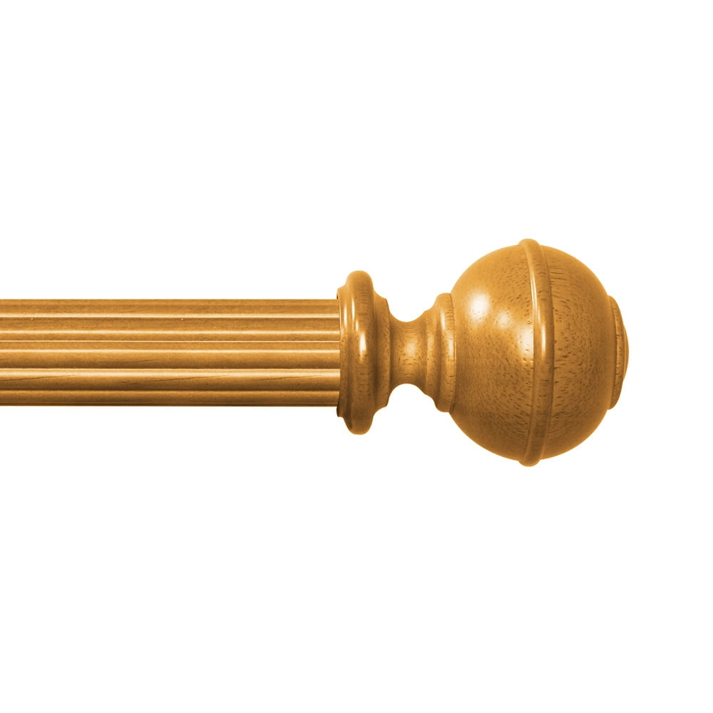 Wood Knob Finials in Heritage Oak for 1-3/8" Wood Pole (2-Pack)