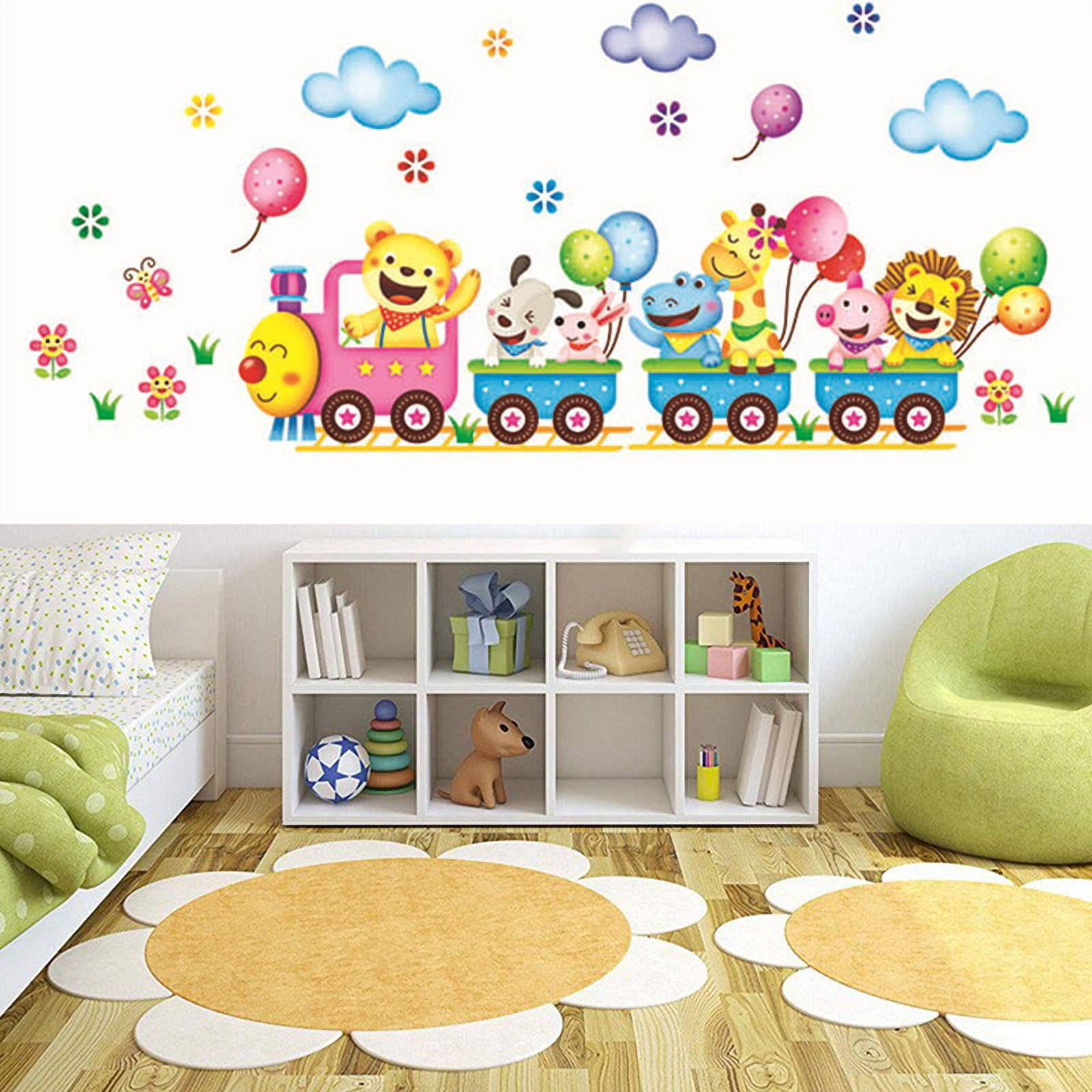 Modern Train Personalized Wall Sticker Wallpapers Decal Graphic for Boys Rooms 