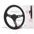 thumbnail image 3 of AJP Distributors Universal 14" 350mm 6 Bolt Hole Heavy Duty Aluminum Steering Wheel Black Wood Grain Deep Dish 3 Spokes Light Weight + Horn Button Replacement JDM Drifting VIP Sport, 3 of 5
