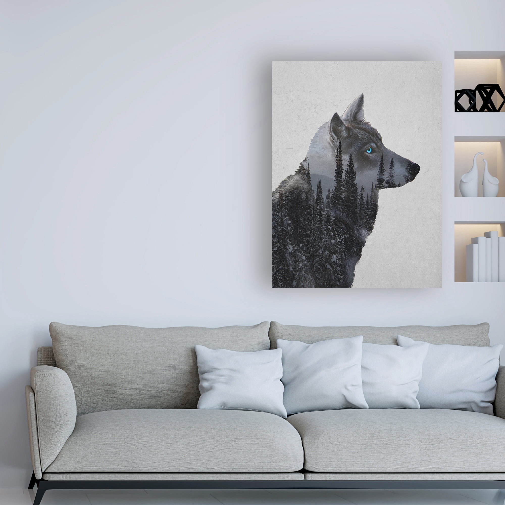 Trademark Fine Art 'Winter Wolf Gray' Canvas Art by Davies Babies