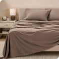 thumbnail image 2 of Bare Home Cozy Fleece Sheet Set - Extra Plush Polar Fleece - Deep Pocket - Twin XL, Taupe, 2 of 8