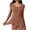 Coffee, variant on Ultra Stretch Thermal Tops for Women Long Sleeve Round Neck Seamless Warm Underwear Base Tees for Fall Winter Inner Layering