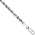 thumbnail image 2 of 14K Solid White Gold 3mm Rope Chain Twisted Link Necklace, 2 of 5