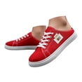 thumbnail image 3 of EliteGoogv Womens Slip On Sneakers Low Top Canvas Flat Shoes For Women Casual Comfortable Walking Footwear Red US:8, 3 of 6