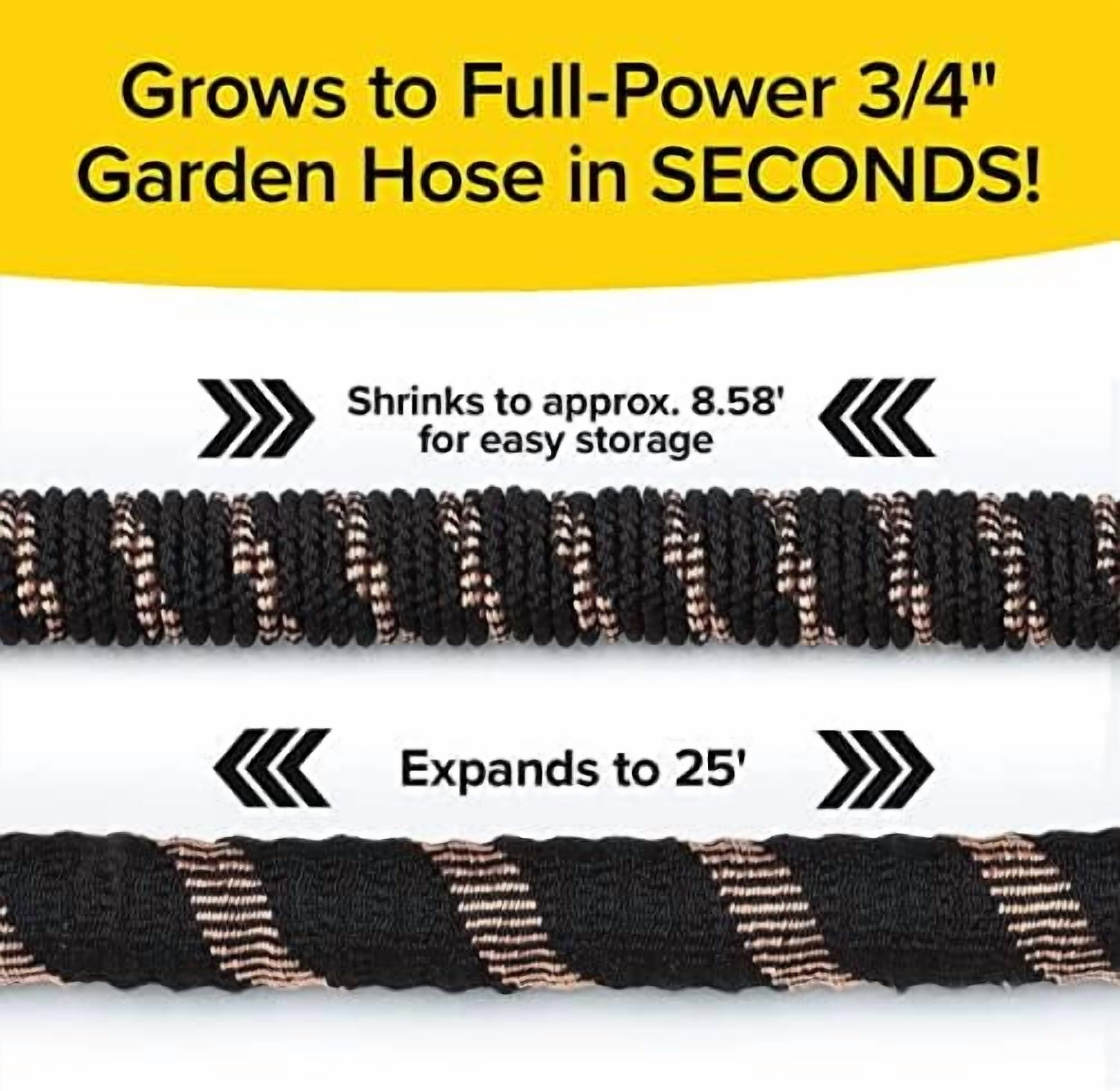 Pocket Hose Copper Bullet AS-SEEN-ON-TV Expands to 25 ft REMOVABLE Turbo Shot Multi-Pattern Nozzle 650psi 3/4 in Solid Copper Anodized Aluminum Fittings Lead-Free Lightweight No-Kink Garden Hose