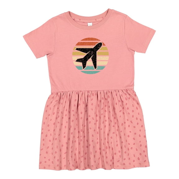 Inktastic Airplane Pilot Vintage Sunset Girls Toddler Dress