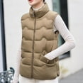thumbnail image 5 of Xdegoge Plus Size Puffer Vest Women Cropped Lightweight Sleeveless Zip Up Quilted Jackets Packable Warm Winter Coats with Pockets Stand Collar Thermal Padded Coat Outerwear, 5 of 8