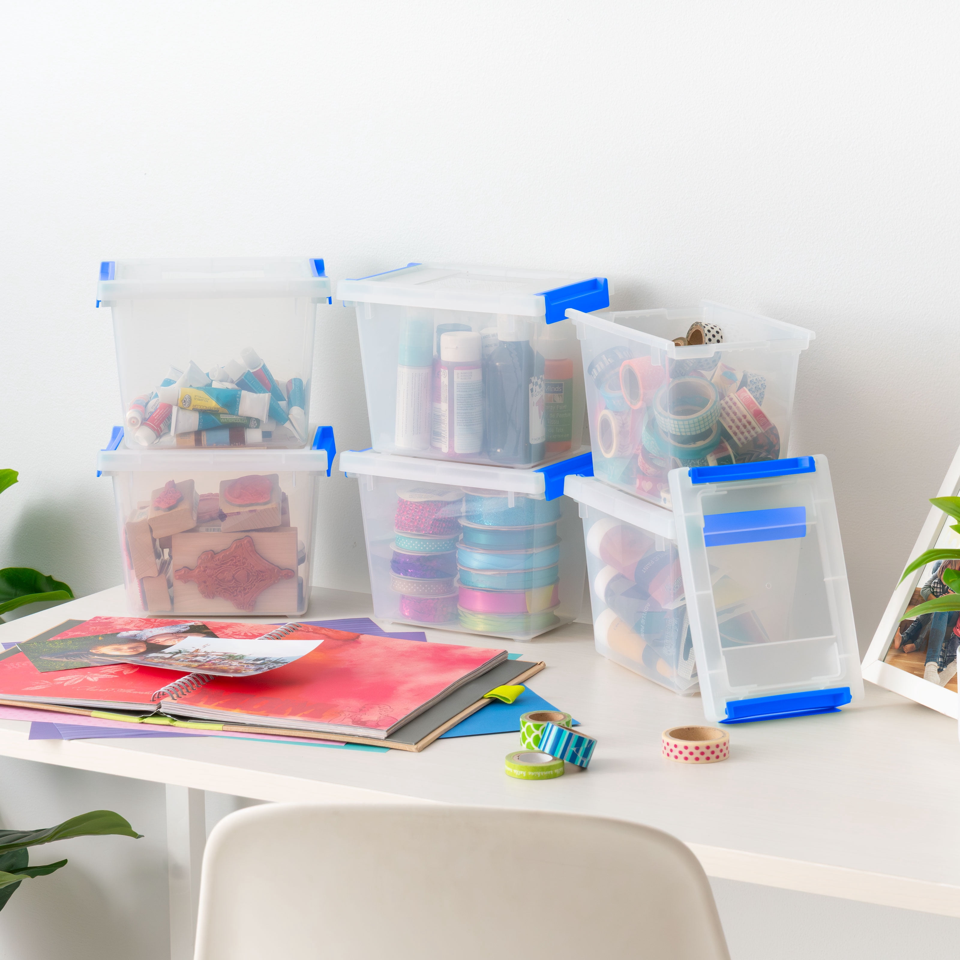 IRIS 3 Qt. Plastic Storage Bins with Lids, Clear Containers, Latching Totes 6Pk