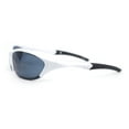 thumbnail image 3 of Mens Rimless Oval Round Sport Wrap Around Plastic Y2K Sunglasses White - Black, 3 of 4