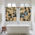thumbnail image 4 of Blueberry Spring Leaves Kitchen Curtains 45 Inch Length, Brown Botanical Branches Tiers Curtains for Bathroom Bedroom Cafe, Light Filtering Small Window Treatment Short Drapes 2 Panels 42"Wx45"L, 4 of 8