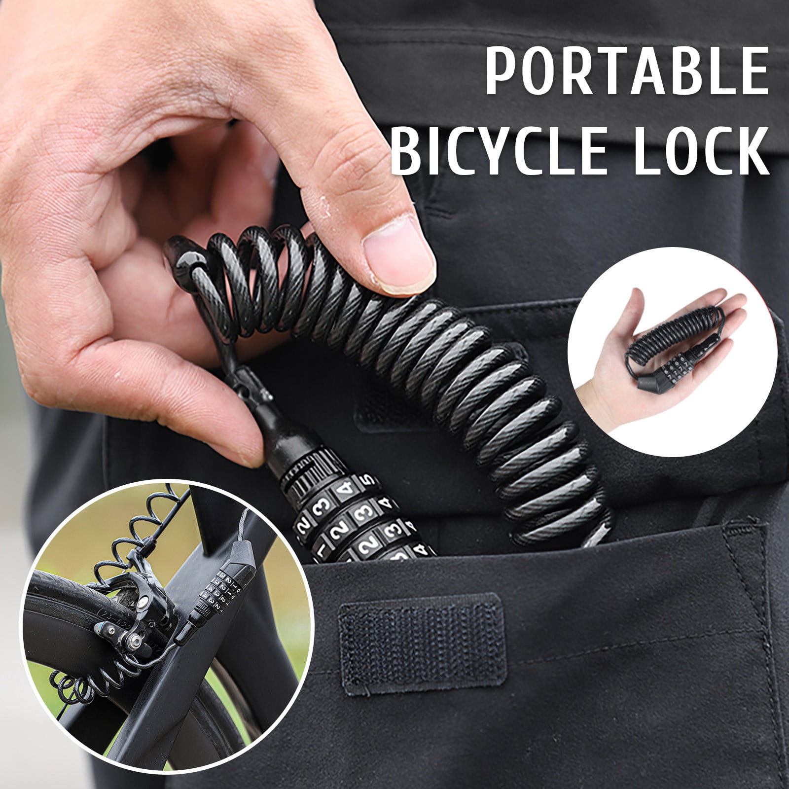 EQWLJWE Mountain Bike Road Bike Password Lock Bicycle Helmet Portable Password Lock Bicycle Accessories Holiday Clearance