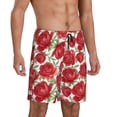 thumbnail image 2 of Xecao Rose Flowers Print Men's Sleepwear Shorts Pajama Bottom Lounge Short nightwear with Convenient Pockets for Relaxed Home Wear-3X-Large, 2 of 6