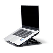 Support pour ordinateur portable portable, inclinaison à 7 niveaux réglable et base rotative à 360 °, support pour ordinateur portable de bureau ventilé - noir