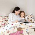 thumbnail image 4 of Homewish Lovely Dachshund Dog Queen Comforter Set,Kawaii Paw Prints Comforter Sets Queen,Beige,Stars Bow Decor,Polkadot Reversible,3-Piece,1 Comforter and 2 Pillowcases, 4 of 7