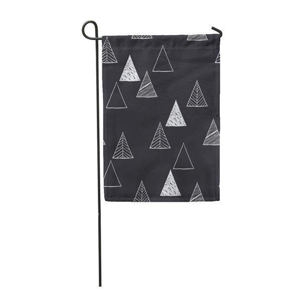 POGLIP Gray Scandinavian Triangles Pattern Abstract and Forest Garden Flag Decorative Flag House Banner 28x40 inch