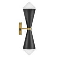 thumbnail image 4 of 84122BK Lark Betty - 16W 2 LED Wall Sconce In Mid-Century Modern-22 Inches Tall and 5.5 Inches Wide-Black/Lacquered Brass Finish, 4 of 12