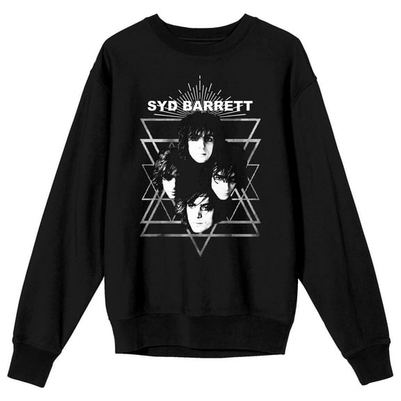 Syd Barrett Roger Keith Syd Barrett Faces Men's Black Crew Neck Sweatshirt-L