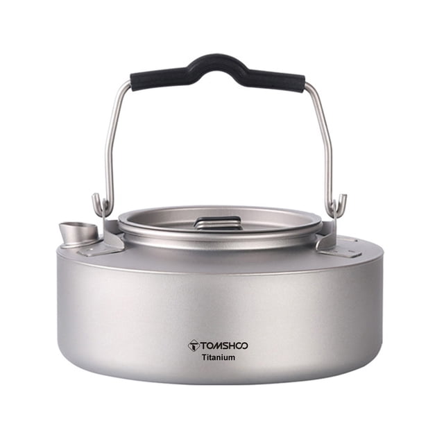Pava Tetera de titanio TOMSHOO de 600ml/1000ml, tetera ligera para acampar, tetera para café, cocina casera y actividades al aire libre Romacci Pava