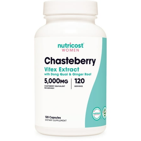 Nutricost Chasteberry Supplement for Women 120 Capsules, 5000mg Chasteberry Equivalent Per Serving