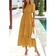 thumbnail image 2 of Vestido de verano DOWERME casual bohemio con volantes huecos, 2 of 9