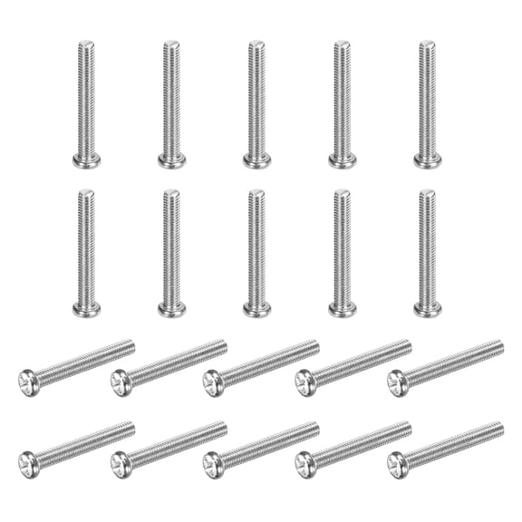 Uxcell M3x22-0.5mm Pan Head Machine Screws, Phillips Drive for Computers, 50 Pcs