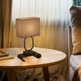thumbnail image 3 of Nightstand Lamps Set of 2 with USB C + 2 AC Sockets Press Lamp - 19.29'' Tall Table Lamp. Lampshade. Modern Bedside Lamp for Living Room, Bedroom, Office, 3 of 8