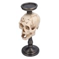 thumbnail image 4 of Candle Holder, Skull Candle Holder Terrifying Unique Resin Durable Halloween Style  For Decorations, 4 of 8