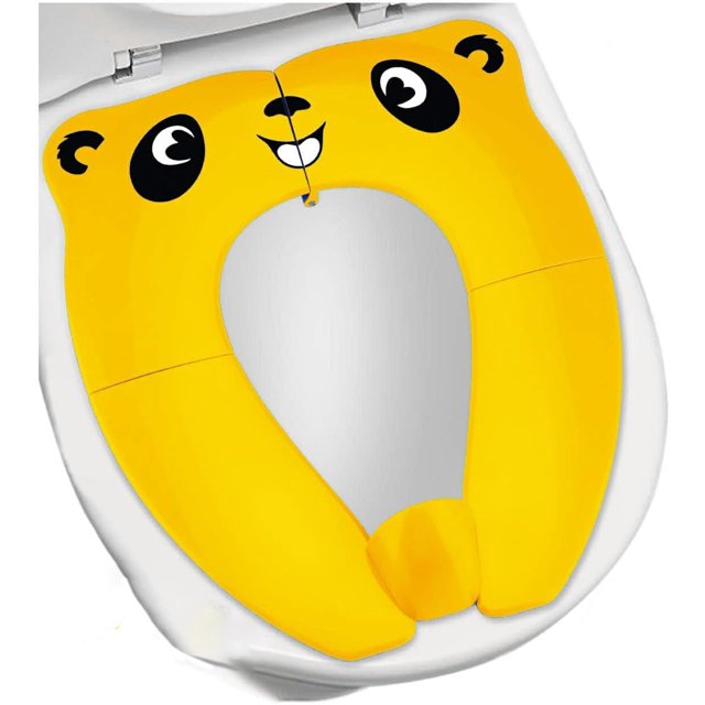 Orinal de viaje portátil para niños pequeños, orinal de viaje plegable grande para niños que se adapta a inodoros de todas las formas, asiento de inodoro plegable para niños