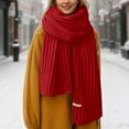 thumbnail image 2 of Wdgfv Winter Knit Scarfs Womens Thick Warm Knit Scarves Soft Long Knitted Scarf for Outddor Men & Women RD1 One Size, 2 of 6