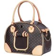 thumbnail image 1 of Transportín De Lujo Para Mascotas, Transportador Para Cachorros Y Perros Pequeños,Bolso De Mano De Cuero Sintético Premium Impermeable Para Viajes Al Aire Libre, Caminatas, Senderismo, Compras, 1 of 5