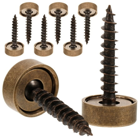 QIFULL 8pcs Multi Brass Decorative Mirror Screws with Caps for Elegant Home Decor Installation