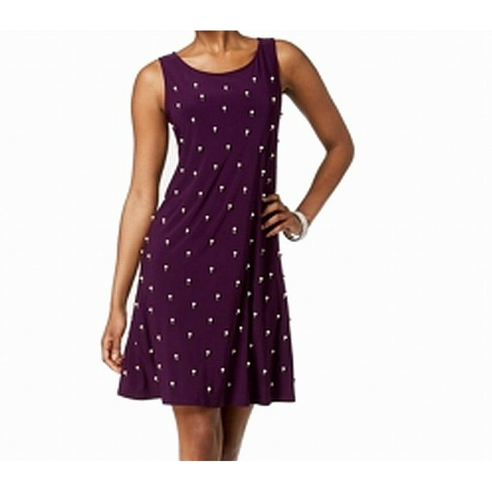 MSK MSK Womens Medium Pearl Embellished ALine Dress