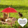 thumbnail image 6 of KQJQS Squirrel Feeder, Squirrel Picnic Table Feeder for Outside with Umbrella Benches Carbonized Wood Bird Chipmunk Feeder Picnic Solid Structure Hanging Corn Cob Holder Snacks Peanuts Pet Gifts, 6 of 7