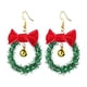 thumbnail image 3 of Serie navideña Pendientes de cabeza de ciervo con campana Pendientes de árbol de Navidad Joyas de cuerno, 3 of 5