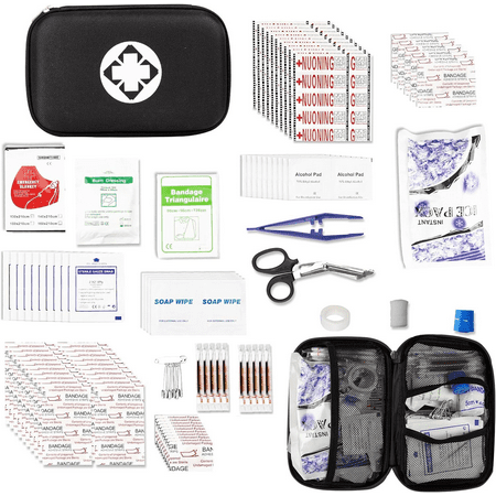 Compact First Aid Kit for Car Home Essentials 273PCS Emergency First Aid Sets for Outdoor Indoor, Black YIDERBO