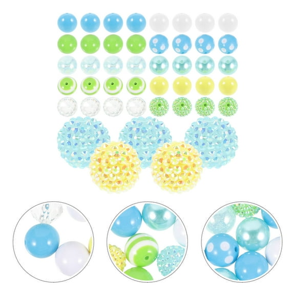 Masteelf 50 Pcs Beadable Pen Accessory Beads for Crafts Making Handmade Beading