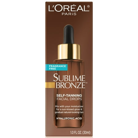 L'Oreal Paris Sublime Bronze Self-Tanning Facial Drops for Face, Fragrance Free, 1 fl oz
