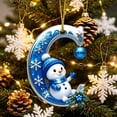 thumbnail image 3 of QISIWOLE Blue Christmas C-Letter Ornaments with Snowman Design, 3.15 Plastic Initial Alphabet Hanging Ornament, Personalized Gift for Christmas Tree Indoor Home Decor, 3 of 7