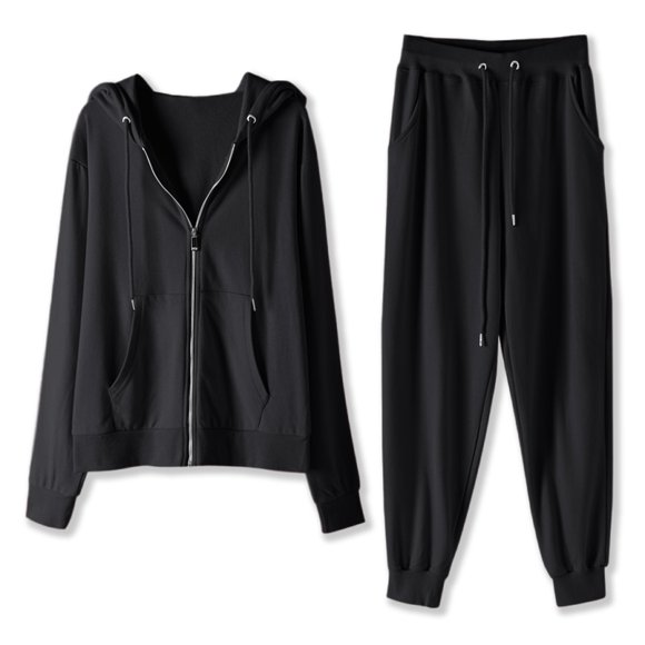 Cameland Outfits for Women 2 Piece Sets Solid Color Hooded Sweatshirt And Pant Tracksuit Sport Suit Jogger Sets