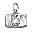 thumbnail image 1 of Sterling Silver 20" 1.2mm Box Chain 3D Camera Pendant Necklace Crystal Flash, 1 of 2