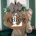 thumbnail image 3 of Ionze - Corona para puerta de entrada, decoración para todo el año (2024), letrero de bienvenida, 26 letras, para exteriores, para colgar en la puerta de entrada, corona de madera, accesorios para el, 3 of 8