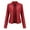 Fashion Red, variant on leather jacket women,Black Faux Leather Jacket Women Motorcycle Zipper Bomber PU Bike Coat with Pockets