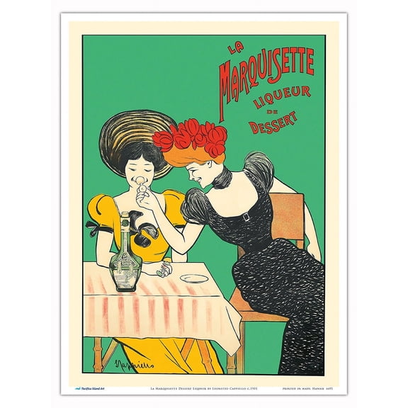 La Marquisette Dessert Liqueur - Vintage French Advertising Poster by Leonetto Cappiello c.1901 - Master Art Print (Unframed) 9in x 12in