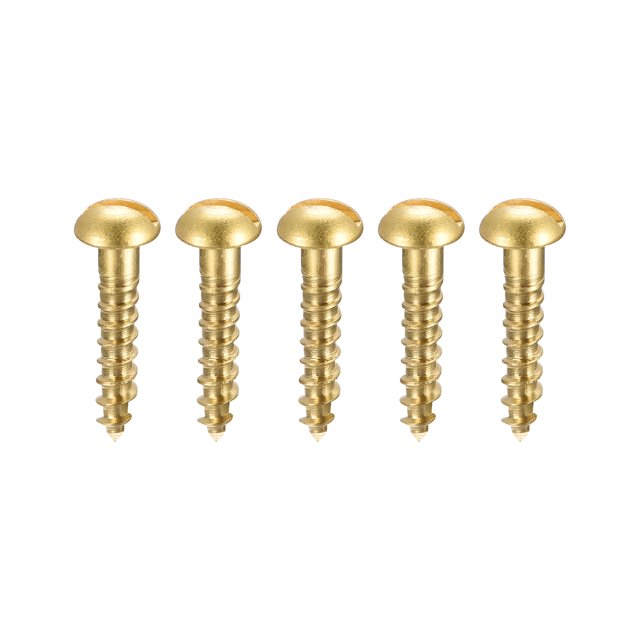 Tornillos para madera Uxcell M3 x 16mm con cabeza redonda ranurada de latón, paquete de 50