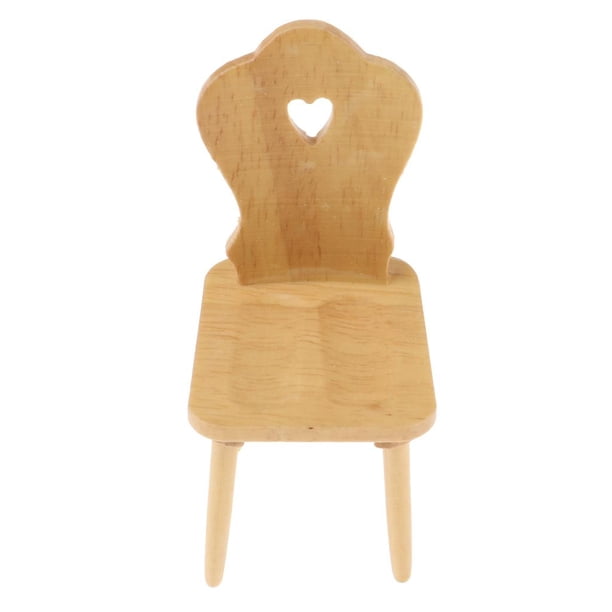 Dollhouse Miniatures, Dollhouse Chair 1/12, accesorios para muebles de Dollhouse, silla de madera natural, silla miniatura, silla de madera Dollhouse Chair, silla de madera Dollhouse, silla de