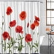 thumbnail image 3 of Cortina de ducha DEKAXID SHOWHOME con diseño de amapola roja, decoración para el baño, 3 of 4