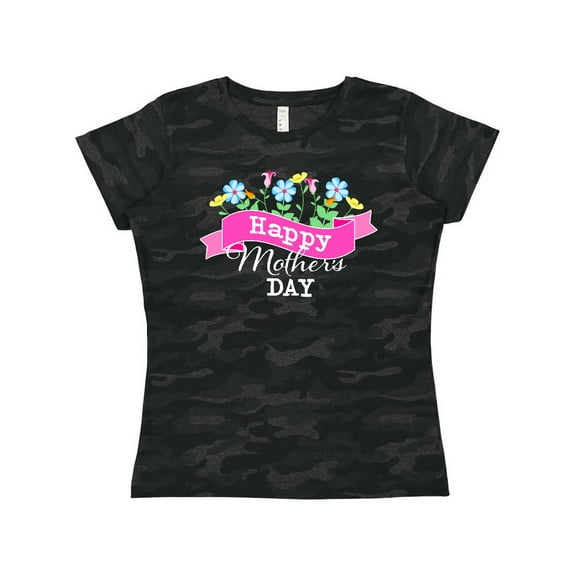 Inktastic Happy Mothers Day with Banner and Flowers Women's T-Shirt