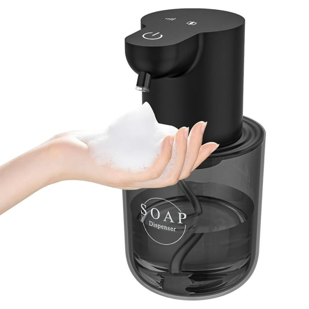 Dispensador automático de jabón sin contacto, dispensador de jabón de manos con espuma ajustable de 4 niveles, dispensador automático de jabón de montaje en pared, dispensador de jabón de espuma