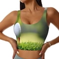 thumbnail image 1 of Balery golf ball perched on a tee Sujetadores deportivos con espalda cruzada para mujer, acolchados, sin costuras, de alto impacto, ideales para yoga, gimnasio, entrenamiento y fitness.-X-Large, 1 of 8